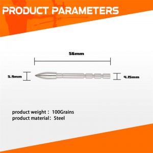 Punto de bala de inserción de 100 grises para flechas de carbono ID4.2 mm
