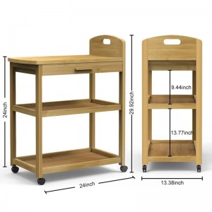 Estante abierto para la tienda PREPARACIÓN DE PREPARACIÓN CARRO DE ALMACENA DE BAMBOO CAR