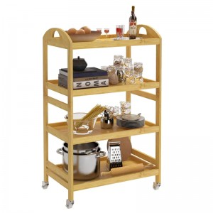 El vehículo de gestión de almacenamiento multipuros enrollable es duradero y fácil de mover el auto de almacenamiento de bambú