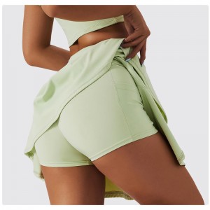 SC1055 Crash Camishs y Falda de tenis Conjunto de yoga Conjunto Yoga Set Fitness Woman 2024