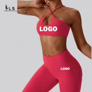 SC1061 Sport Bra y Leggings Set Yoga Conjunto Traje de yoga Juego para mujeres con ropa de gimnasia al aire libre