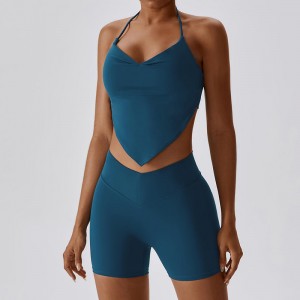 SC1065 2023 Nuevo conjunto de yoga de uso activo personalizado Fitness V corta de yoga de cita