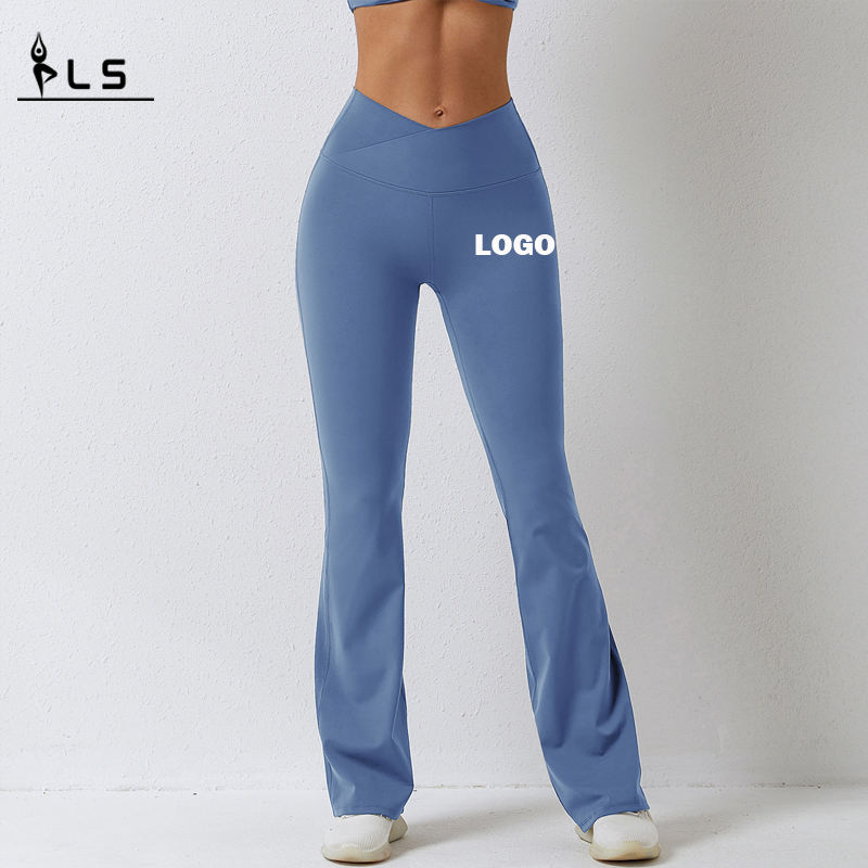 SC101011 estiramiento de cuatro vías 78%nylon y 22% spandex scrunch tope brote leggings pantalones de yoga para mujeres