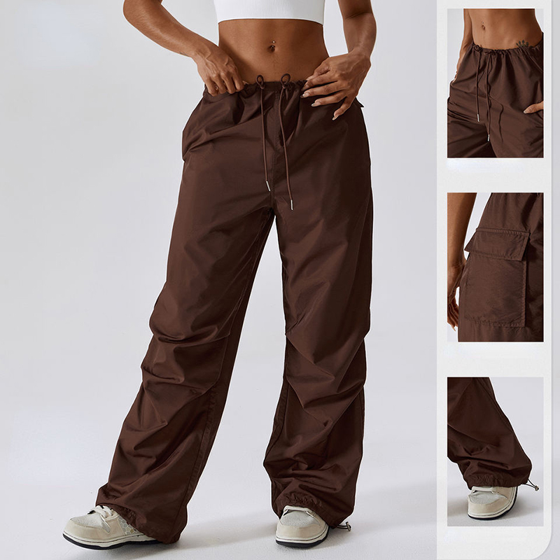 SC10113 Pantalones informales de pierna ancha Las mujeres de estilo americano de estilo americano \\ sharnt-starts rectas pantalones holgados