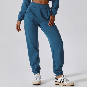 SC10114 Mujeres cintura elástica jogger tibio suelto pantalones de chándal de invierno