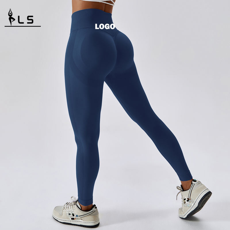 SC10126 Etiqueta personalizada Fitness Yoga Pantalones sin costura Leggings Leggings brillantes de spandex para mujeres 2023