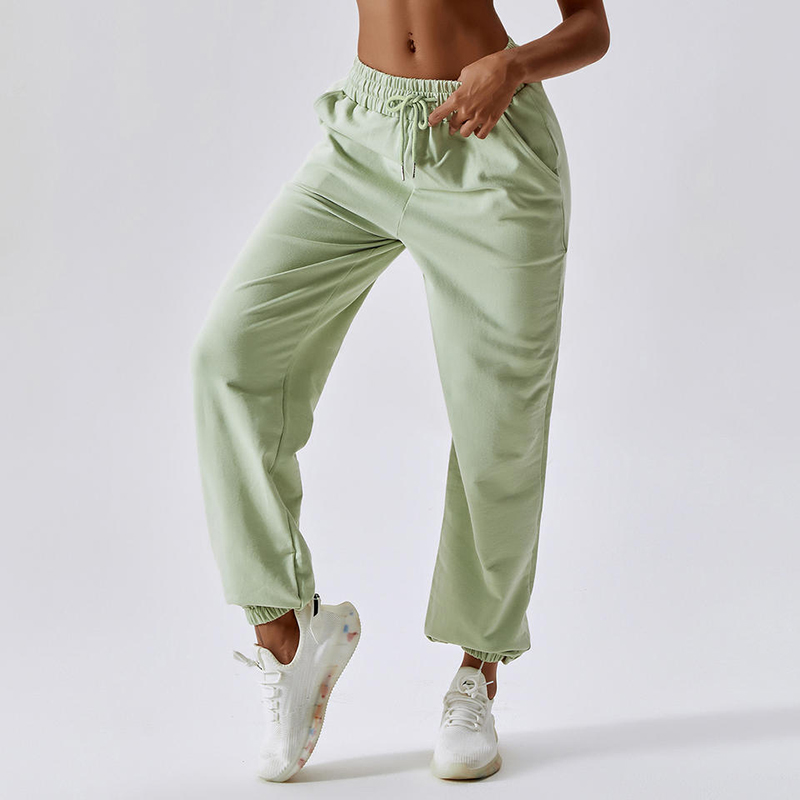 SC10129 Solid Elastic Wint Sweat Sweet Sports \\ Sports Flow Sports Flower Pants Toggers de cintura alta