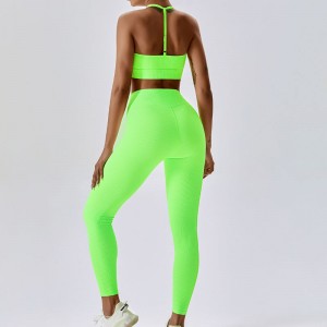 SC101610 Halter Sports Bra Damas Halter Coss Cross Back Sports Sports para mujeres Logotipo de mujeres Entrenamiento Sports Bra al por mayor Yoga Cro