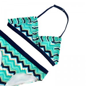 Halter estampado traje de baño de dos piezas paraniños