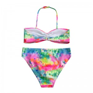 Niños \\\\ \'traje de baño con cuello halter y color de gradiente