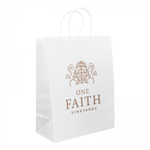 Bolsa de papelnegro blanco con logotipo, bolsas de papel kraft marrones recicladas con mango, bolsa de compras de papel kraft personalizada con su propio logotipo