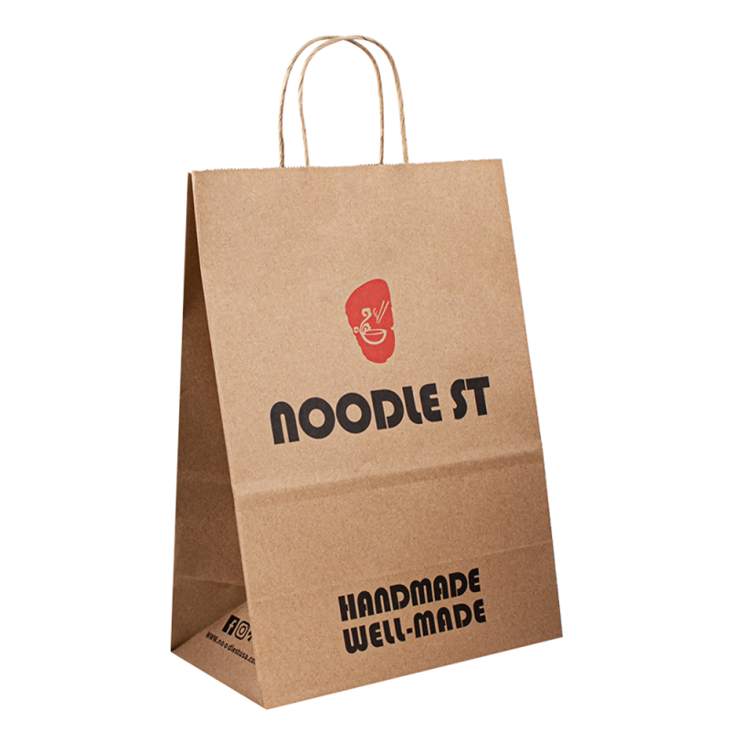 bolsas de papel recicladas lleva ropa de bolsas de comida bolso de papel estampado personalizado