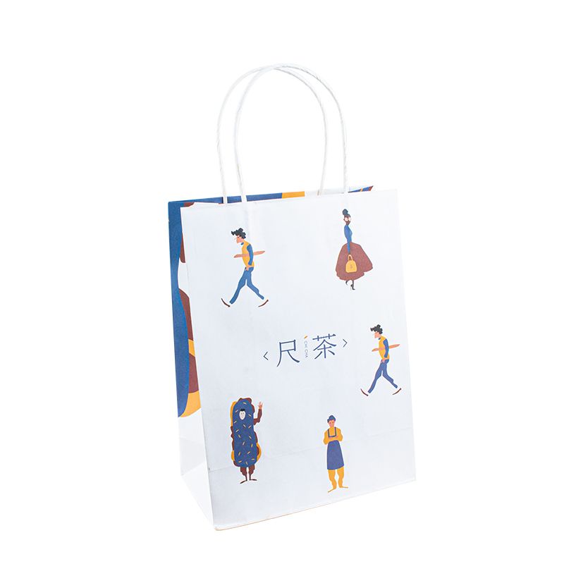 Bolsas de papel personalizadas con manijas de papel Kraft Bag Logotipo Handles Bolsas de papel personalizadas con bolsas de papel logo