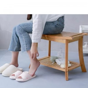 Banco de ducha de bambú