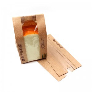 Gasaf Geaseproof Kraft Papel de papel con ventana para Croissant