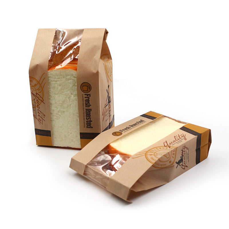 Bolsas de embalaje de papel kraft múltiples biodegradables ecológicos para pan para llevar