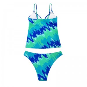 Traje de baño de dos piezas con cordero verde