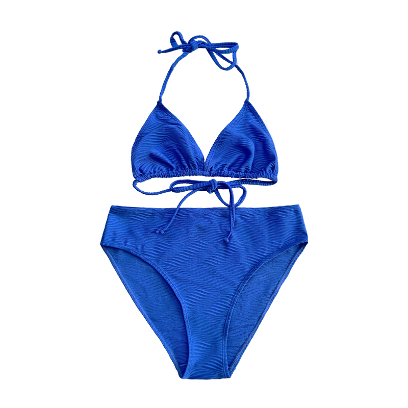Patrón de azul Special Tape Triangle Cup Halter Halter Store Swimsuit