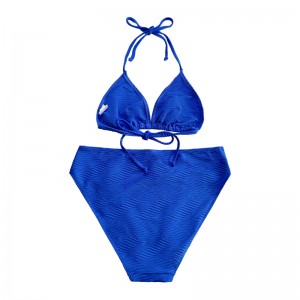 Patrón de azul Special Tape Triangle Cup Halter Halter Store Swimsuit