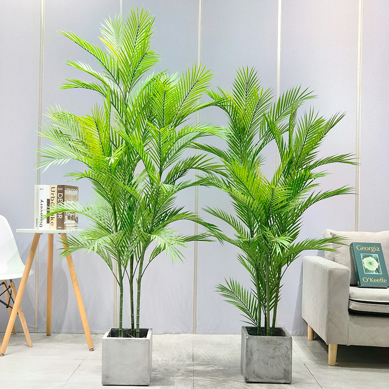 Precio de fábrica al por mayor Areca Palm Dypsis Lutescens palmera artificial personalizable con enratado
