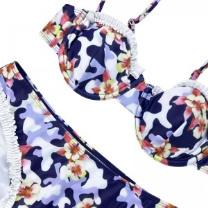 Bikini irregular con volantes Floral Set Twimsuit de dos piezas