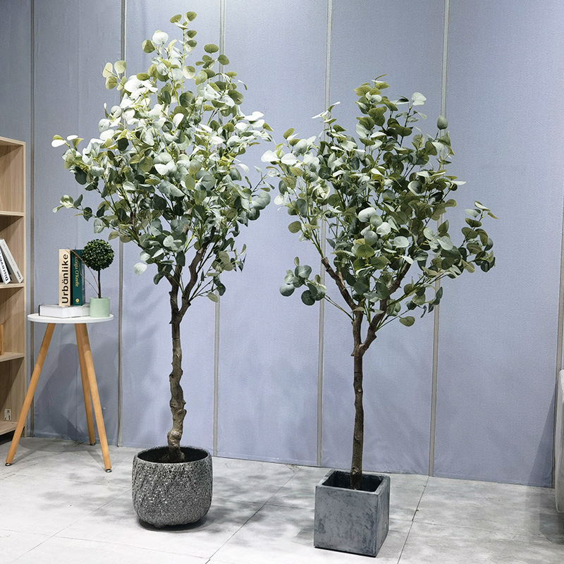 Fábrica hecha a mano al por mayor Fabricación de árboles artificiales plantas artificiales árboles de eucalipto de árboles falsos para decoración del hogar