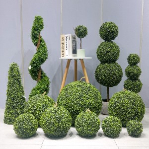 Factory Direct Faux Boxwood Durable Alls Season Season e Inofonía Bola de hierba artificial para el proveedor de jardines Decoración de bodas