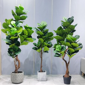 Plantas artificiales Árbol de plástico Duración Duración de bajo mantenimiento Fije de hojas de violín para el proveedor de jardines Decoración de la boda Decoraciones de jardinería