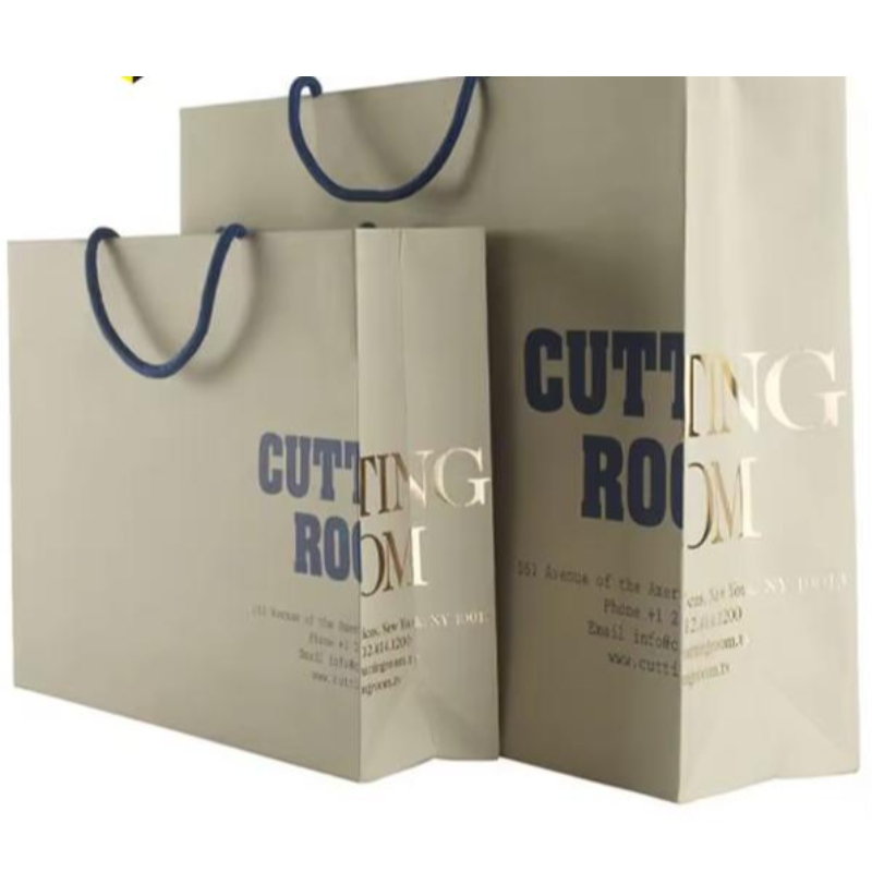 Bolsa de papel de envasado de regalos de compras laminado impreso personalizado de lujo con su propio logotipo