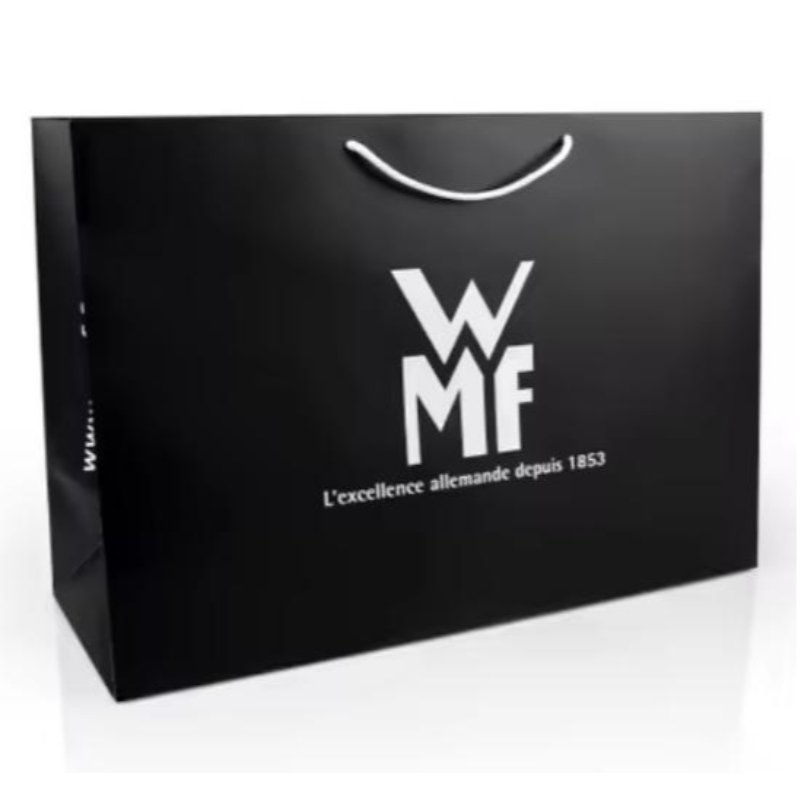 Logotipo personalizado Matt Black Paper Papelaje Bolsa de papel de regalo bolsas de compras Bolsas de papel de lujo con mango de cinta
