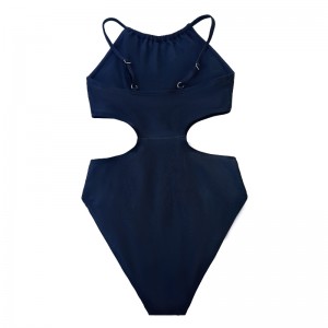 Color sólido cintura hueca sexy sexy-ajuste-ajuste cómodo traje de baño de una pieza