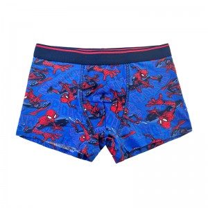 Baby Navy Blue Spider-Man Print Comfort Boy Basic Underpants Color Contrast