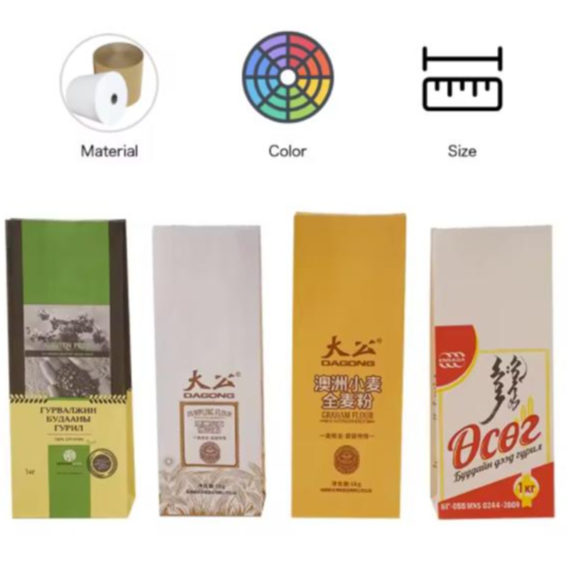 Harina de trigo 1 kg 2 kg de entrega de alimentos bolso de papel de azúcar lámina de papel de azúcar máquina blanca fabricando bolsas
