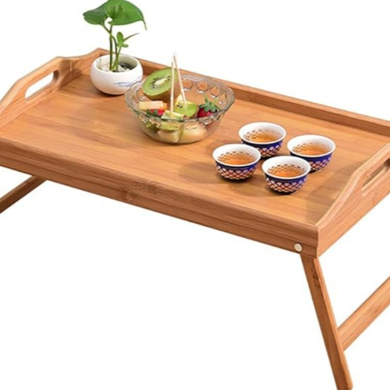 Mesa de desayuno plegable de bambú