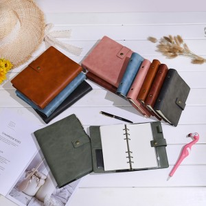 Diario de cuero Notebook recargable Spiral Journal Binder Portfolio- A5&A6