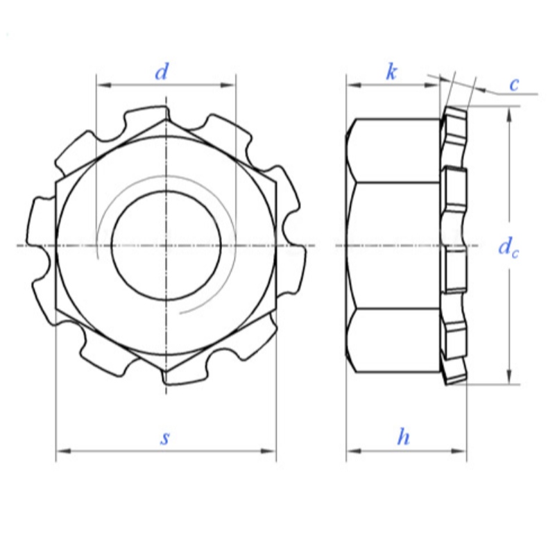 tuercas combinadas con arandela elástica hexagonal/k-tuerca de seguridad