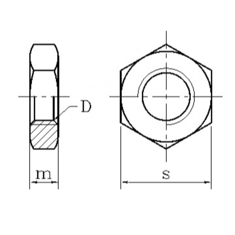 tuerca de tubo hexagonal con rosca