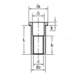 zinc-Tuerca remachada con cabeza avellanada chapada en color
