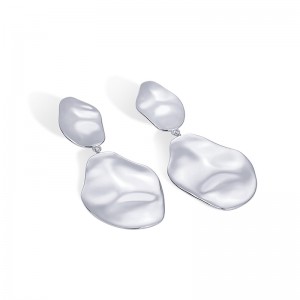 Pendientes Hongde de plata de ley 925 chapada en oro de 14 quilates con forma de lágrima