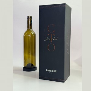 Sofisticada caja de vino plegable roja ynegra