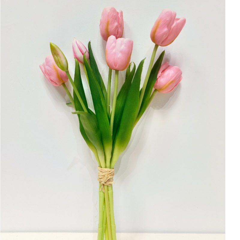 Productos promocionales, tulipán de flores artificiales, tallo único, tulipanes decorativos de simulación de tacto real para el hogar