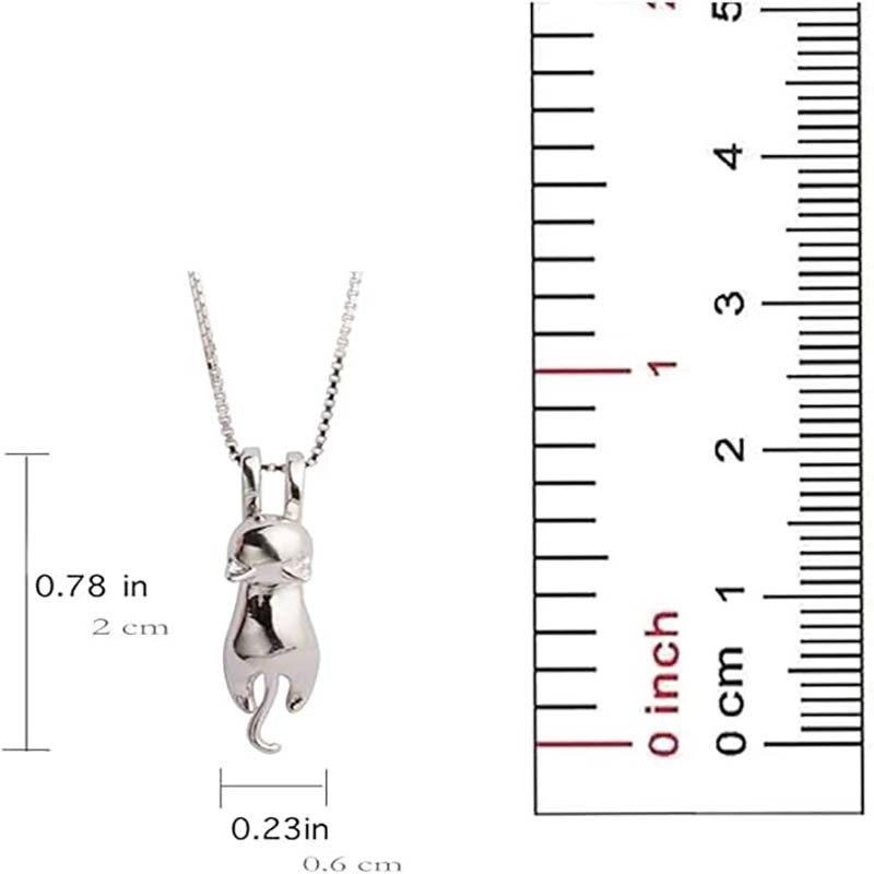 Collar con colgante de gato de plata con forma de hoja de plata de ley para mujer, joyería de gato para mujer, accesorios para gato, mamá, amante, señora, regalos temáticos, lindo gatito de plata, joyería, regalos de cumpleaños para mujer