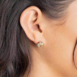 Pendientes de paradas denudos entrelazados de oro de 18k de 18k - clásico & Diseño texturizado elegante para sofisticación atemporal