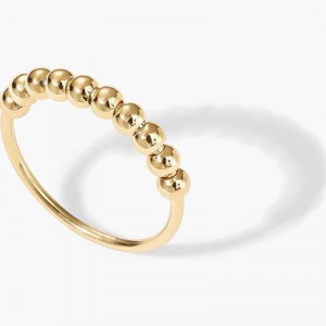 Oro minimalista de 18k-Anillo de apilamiento de cuentas chapadas - elegante & Banda cotidiana versátil para capas o ropa en solitario
