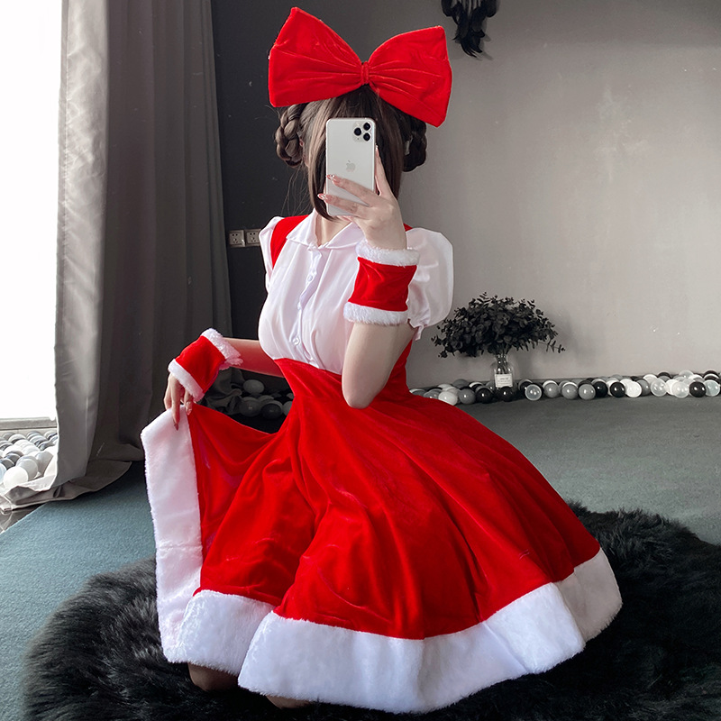 Disfracesnavideños, vestidos de Navidad, sets de cosplay, trajes de actuación en el escenario de renos de Navidad, uniformes de mucama de Navidad95 Precio:$139.99