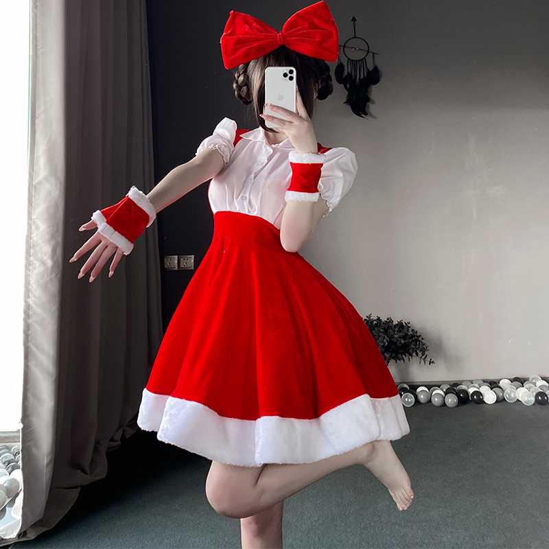 Disfracesnavideños, vestidos de Navidad, sets de cosplay, trajes de actuación en el escenario de renos de Navidad, uniformes de mucama de Navidad95 Precio:$139.99