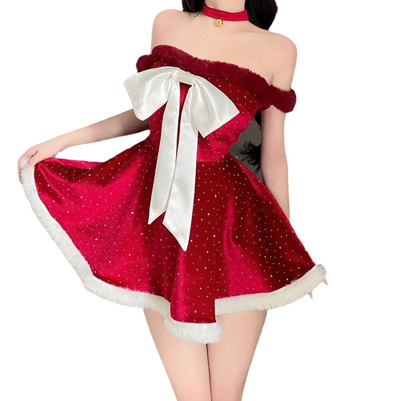 Nuevos trajesnavideños. Navidad - ropa temática para la cruz - Comercio exterior fronterizo al por mayor. Llamantes túnicas de batallanavideña. Sexy Dresses Red para el precionuevo 366:$199.99