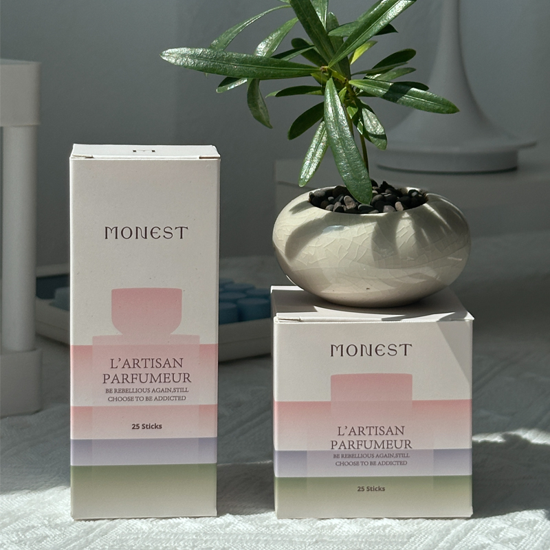 Caja de perfume de elegancia pastel