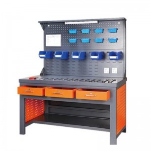 Banco de trabajo con tira de iluminación y tablero