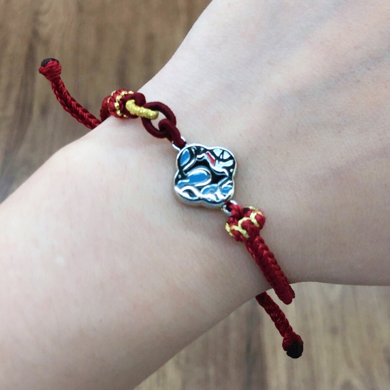 Chino-Pulsera de cordón trenzado de estilo